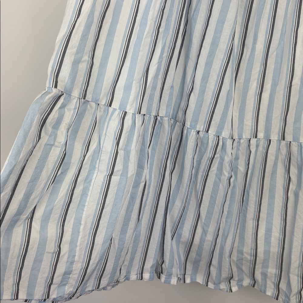 J Crew Tiered Blue, White, gray Striped  Skirt Size Large - Picture 4 of 9